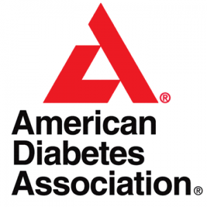 A red and white logo for the american diabetes association.